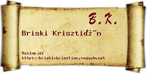 Briski Krisztián névjegykártya